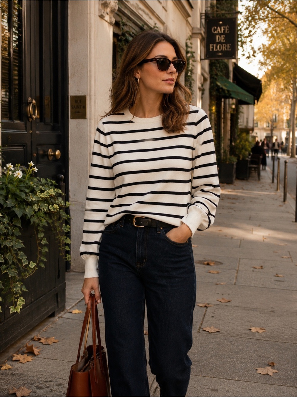 Marled Reunited Clothing XS Ivory Black Striped Breton Sweater
